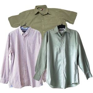 Lot of 3 Tommy Hilfiger  Button Down Shirts Men’s - Flaws - Sizes XL /L /M